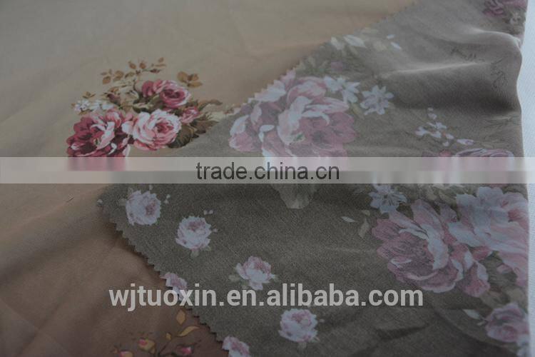 smooth sublimation flower chiffon fabric dresses summer dress printed fabrics for curtains