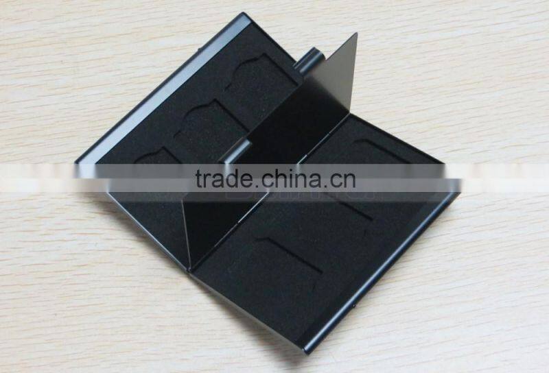 Silver Aluminum Box Portable 6 in 1 Memory Card Case SD/SDHC/MMC 6x SD Card Cases