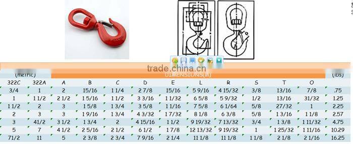 rigging hardware g80 s322 lifting swivel hook with latch