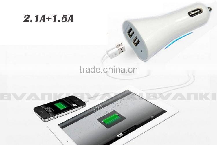 5V 2A 2ports latest Unique design dual function USB car charger with car battery tester CE approved usb car charger