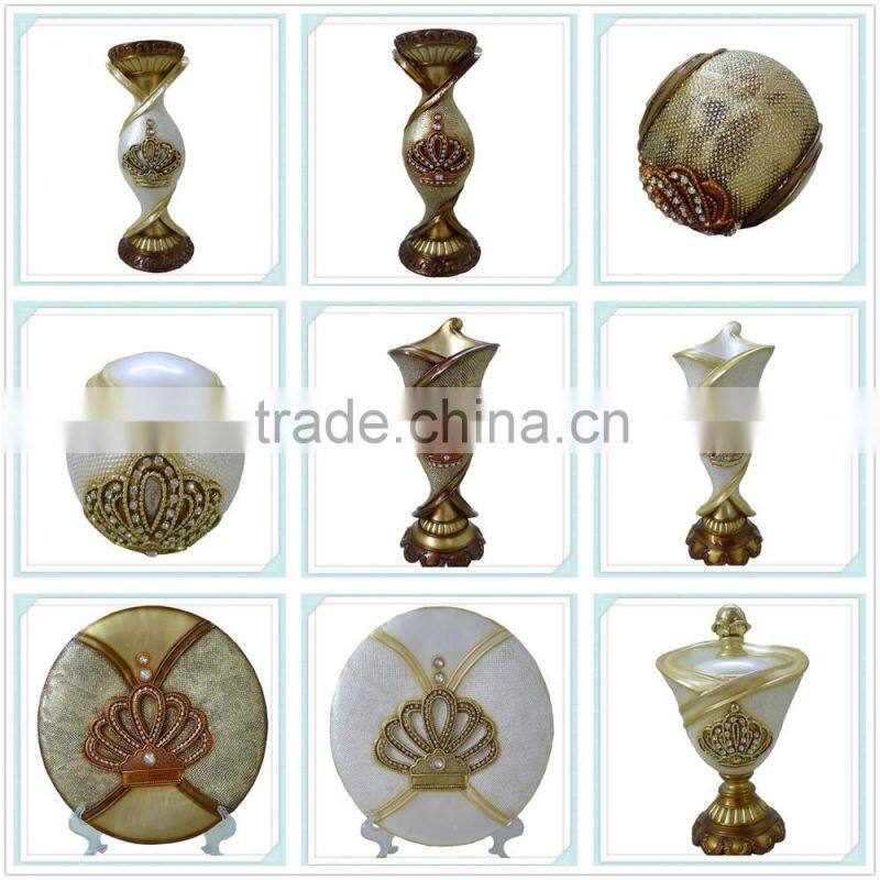 resin vintage crown design display plate for home decor