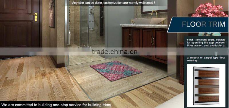 Newest arrival aluminium wood grain floor trim floor transition cover strip