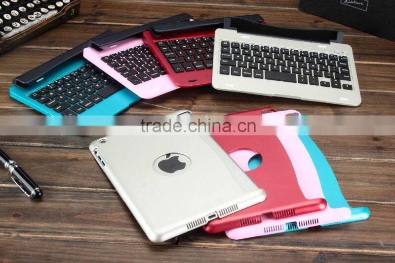 Bluefinger Bluetooth 3.0keyboard case cover for iPad Mini with detacable cover,calmshell keyboard,