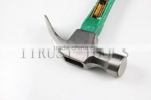 Carbon Steel Green Fiber Handle Claw Hammer HM1021