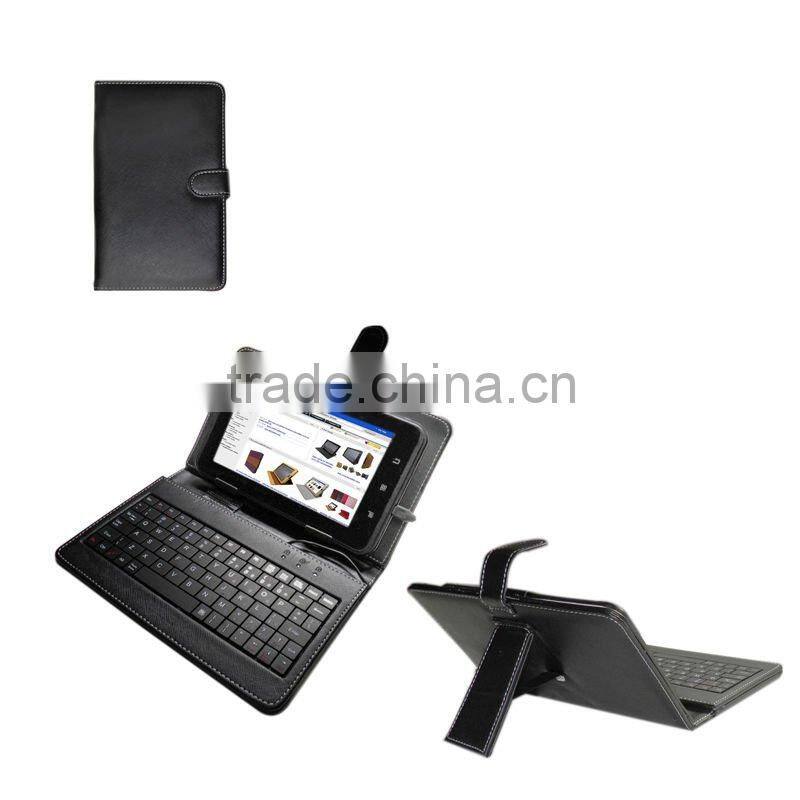 Black USB Keyboard Protective Leather Case Stand for 7 inch 7" Tablet PC MID