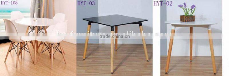 Modern living room furniture PP Plastic Table with Wooden Legs
