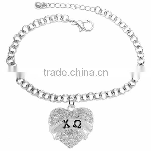 Genuine Austrian Clear Crystal "Guitar" Charm Chain Link Bracelet
