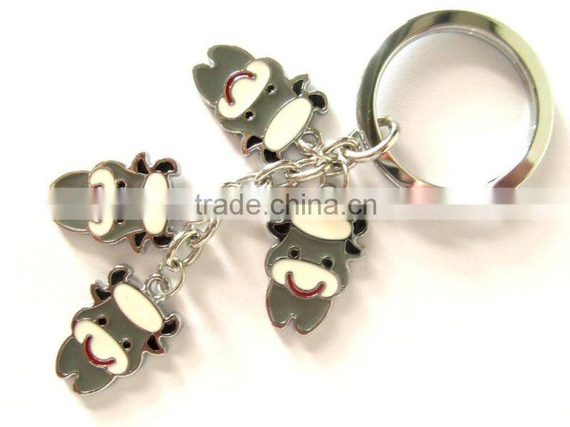 Custom shaped Keychain promotional high quality metal skull 3d keychain