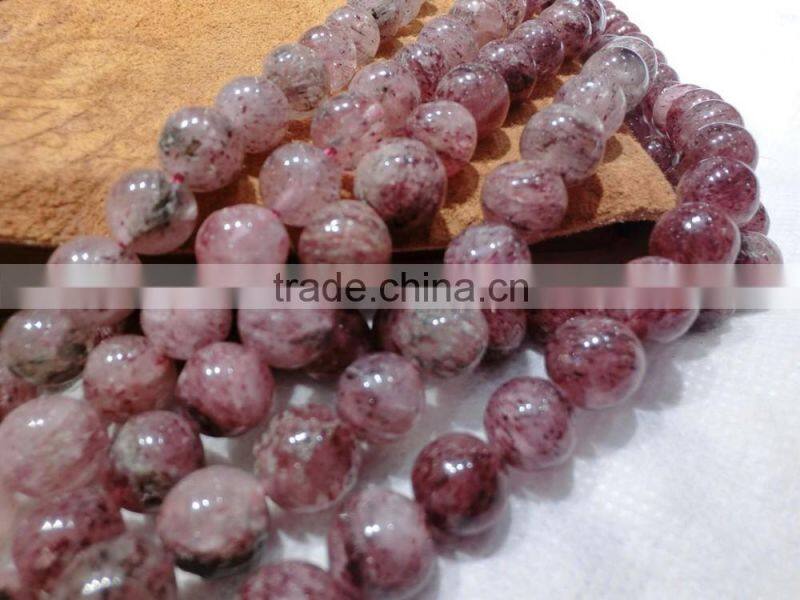 The girl's favorite /Polished natural Strawberry Quartz round beads for Bracelet/round 4mm ,6mm,8mm,10mm,12mm,16mm/Luckybracelet