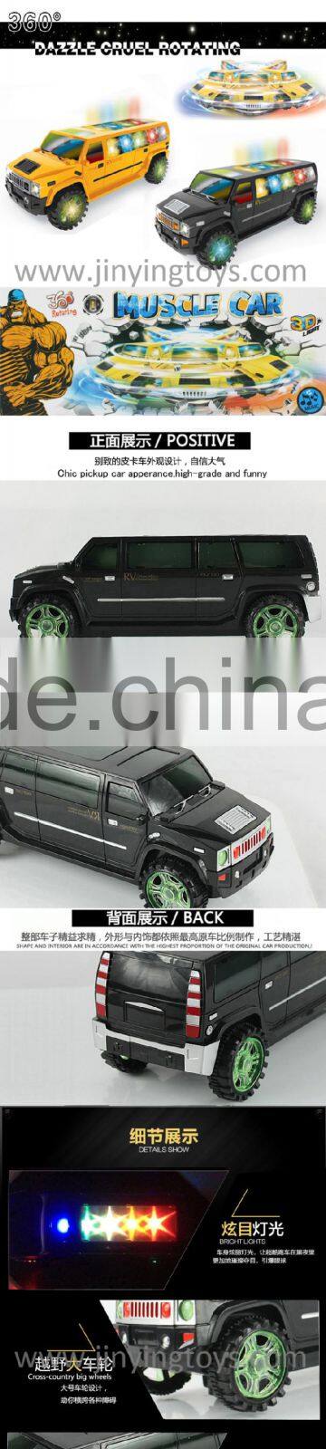 Kids play electric car toy with light and music