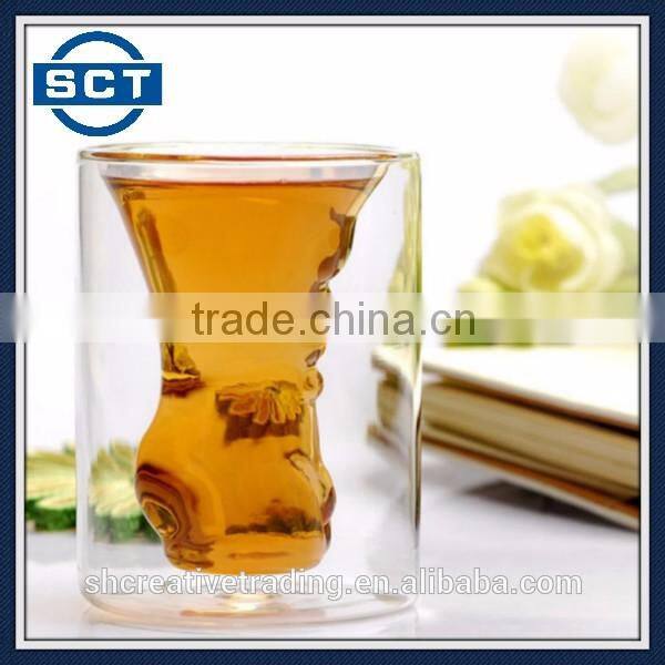 Crystal Muscle Man Mug Whiskey Wine Bar Glass Cup