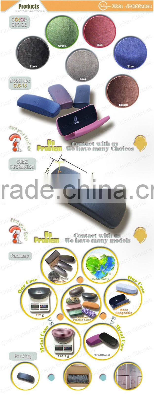 Hot sale real leather glasses case, lightweight glasses boxes ,lens case