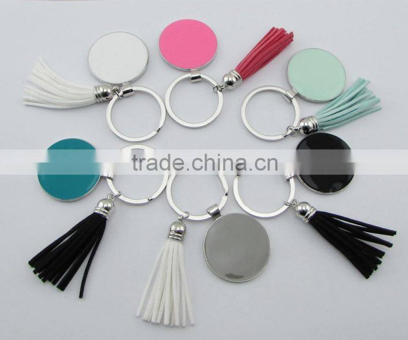 Laser Engrave Initial Personalized Monogram Enamel BagHanger Key Fob