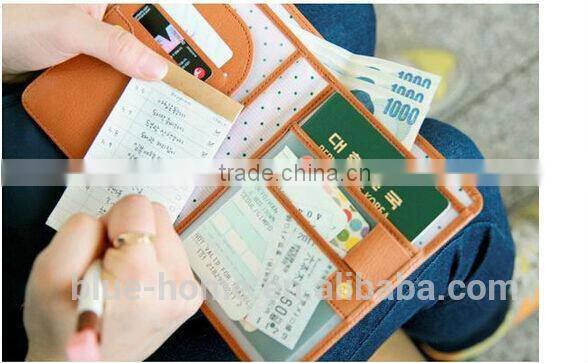 Charming fancy passport purse case Cute short multi pattern trip passport document holder with clear plastic inner