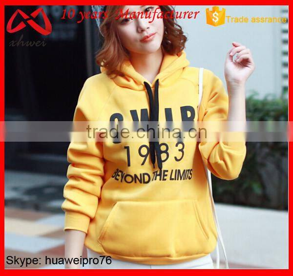 Factory Price Fleece Woman Hoodies 2015 Latest Ladies Top Designs