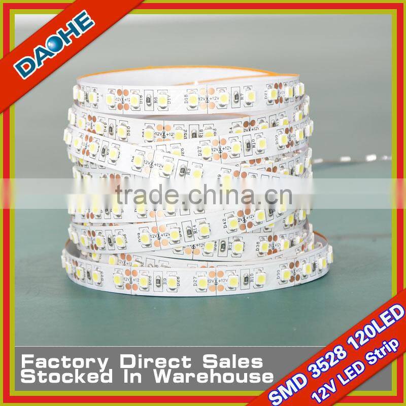 LED Flexible Tape SMD 3528 120LED/M White/Warm White No-waterproof 5 Meter LED Strip 600LED 5M/roll CE/RoHs Free Shipping