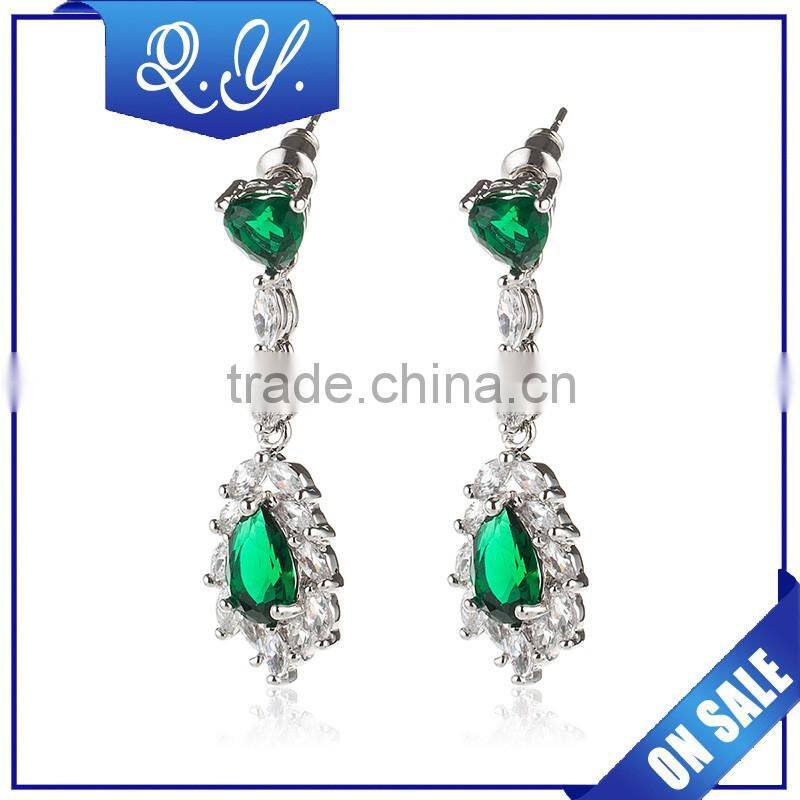 Latest Design Popular Jewelry Multi Zircon Tassel Earrings Factory Supply