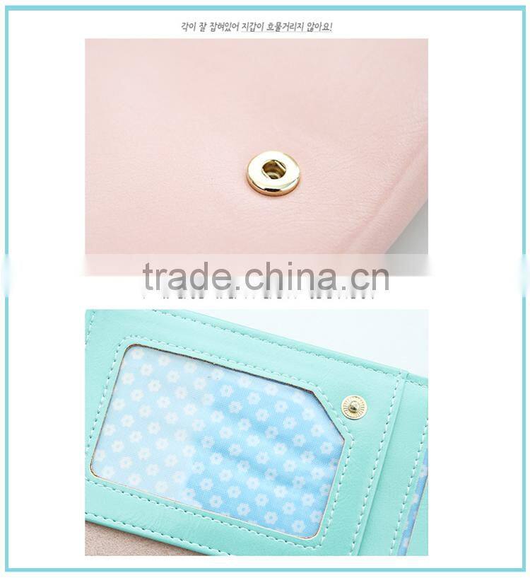 Hot sale beautiful PU leather wallet woman purse