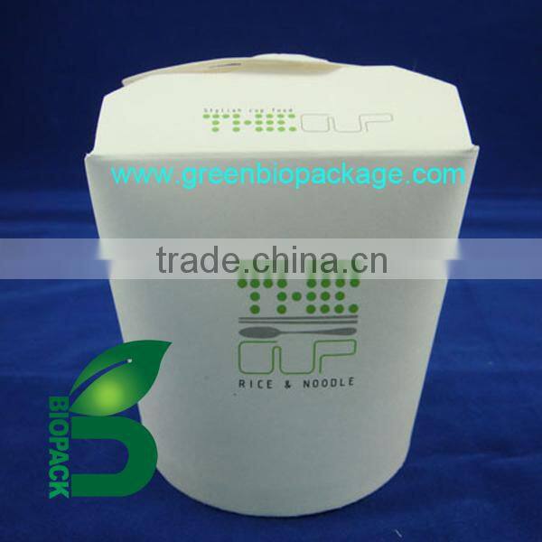 Recycle chinese take out lunch box, biodegradable paper noodle box