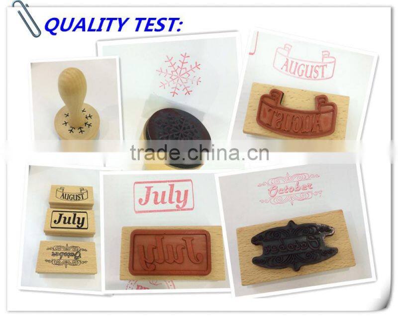 custom high quality wedding wooden stamps with handle for card making