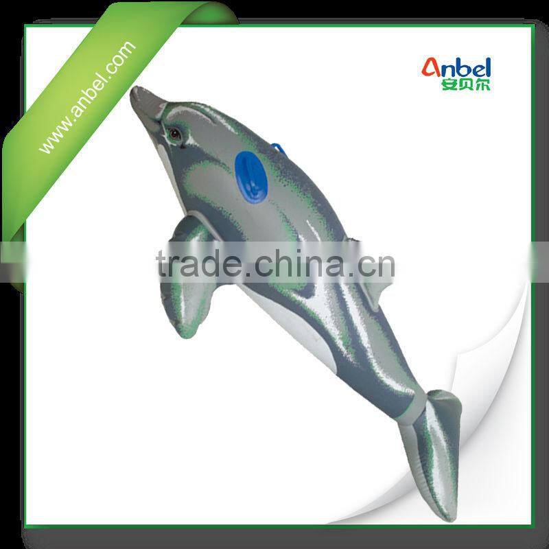 Anbel shark shape inflatable float rider with two handles