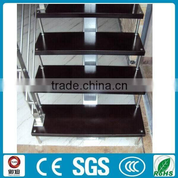 Prefab solid wood indoor straight stair for project--YUDI