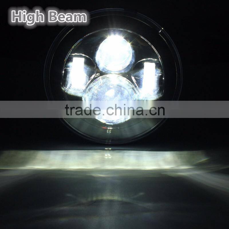 H4 40W 7Inch Round LED Headlight Hi-Lo Beam FIt 2007-2015 For J-eep For Wrangler JK TJ LJ Pure White DC12V-30V Waterproof