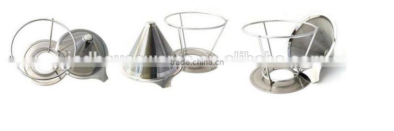 2016 Innovative Coffee Dripper Design 304 Stainless Steel Pour Over Coffee Filter
