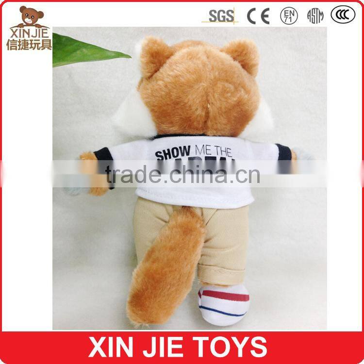 plush fox doll toys animal shape soft dolls with clothing EN71 standard stuffed fox doll toy