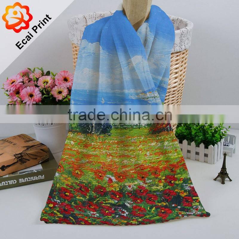 popular good looking heat transfer printed sublimated softtextile blanket scarf