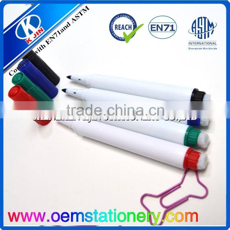 Hot sale promotional color dry erase marker with round eraser bulk