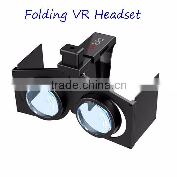 Amazon Hot Sales Folding VR Headset for Smartphones, Virtual Reality 3D Glasses