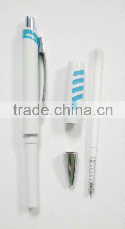 hot sale 2012 new design plastic ball point pens with secondary injection grip