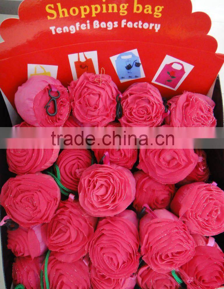 colorful rose shaped cheap reusable shopping bags wholesale