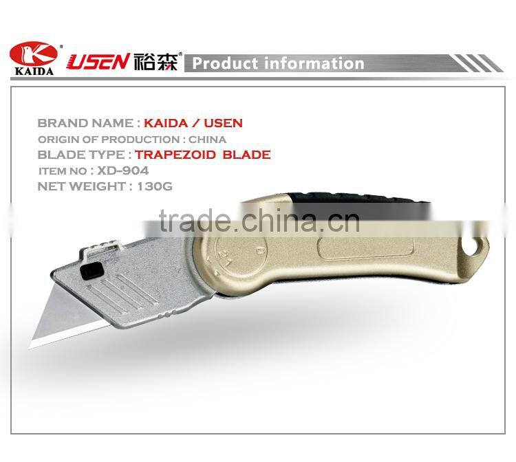 Heavy Duty Folding Pocket Utility Knife Auto Loading Trapezoid blades