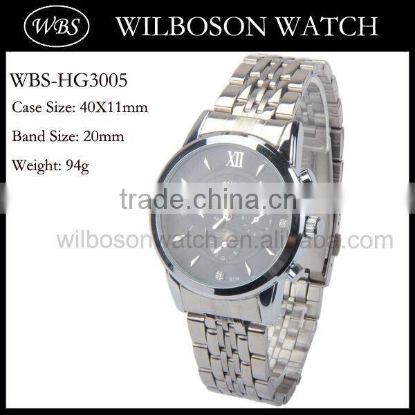 Japan movt quartz stainless steel back men watch