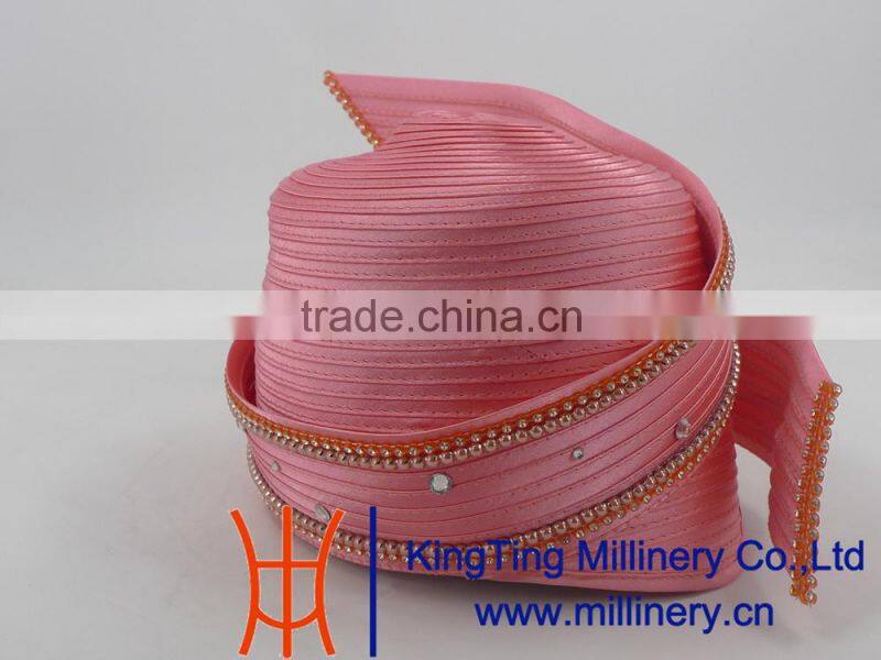 Pink Color With Broach Ladies Handbags and Church hats