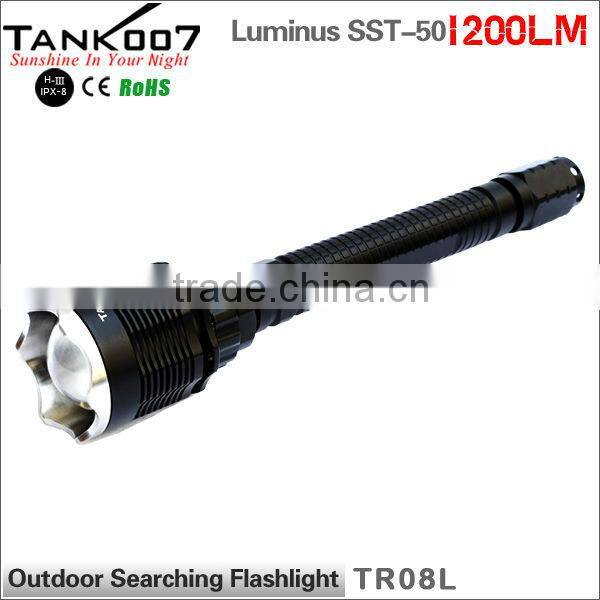 Tank007 most powerful 1000 lumen rechargeable police flashlight torch TR08L