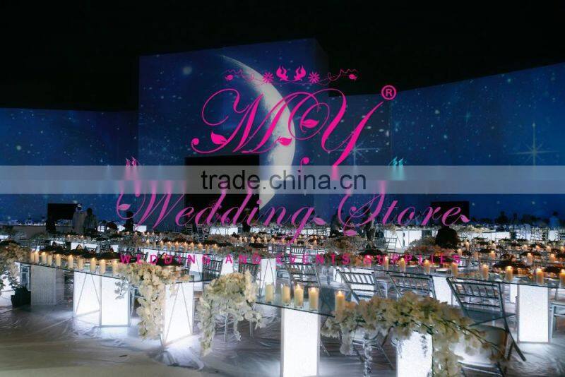 Rechargeable led under table light for wedding with remote control