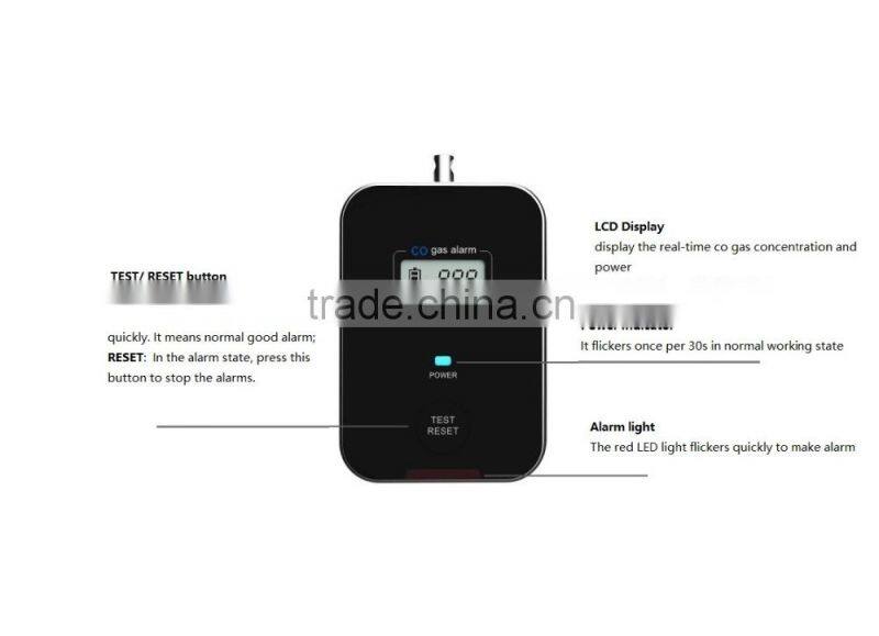 hand held CO gas meter with high quality, long lifetime and battery operation