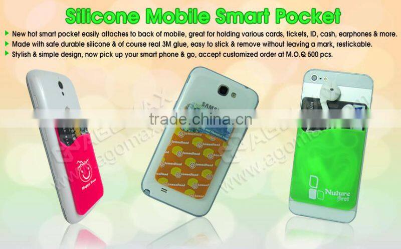 Factory direct sell 3M sticky silicone smart wallet case for iphone 6s