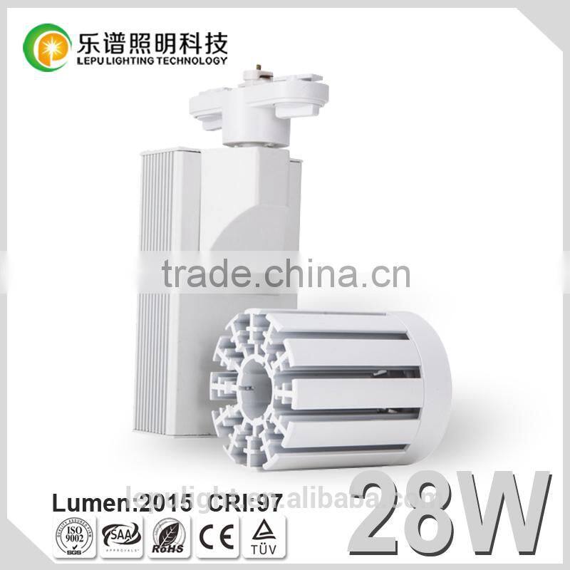 led spot track lights 28W cob led track light dimmable Ra87 110V/220V led track rail lights Shenzhen Factory