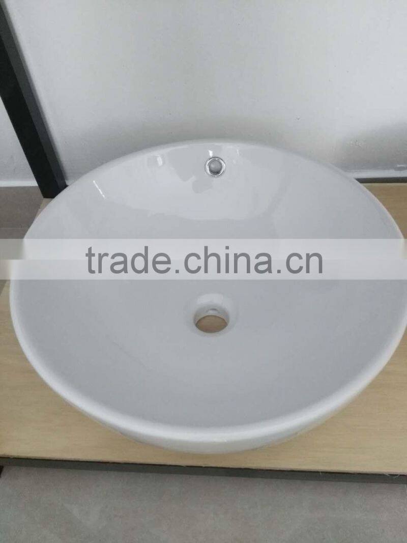 ceramic bathroom art basin round shape single hole white clear hot sale wc art basin YB001