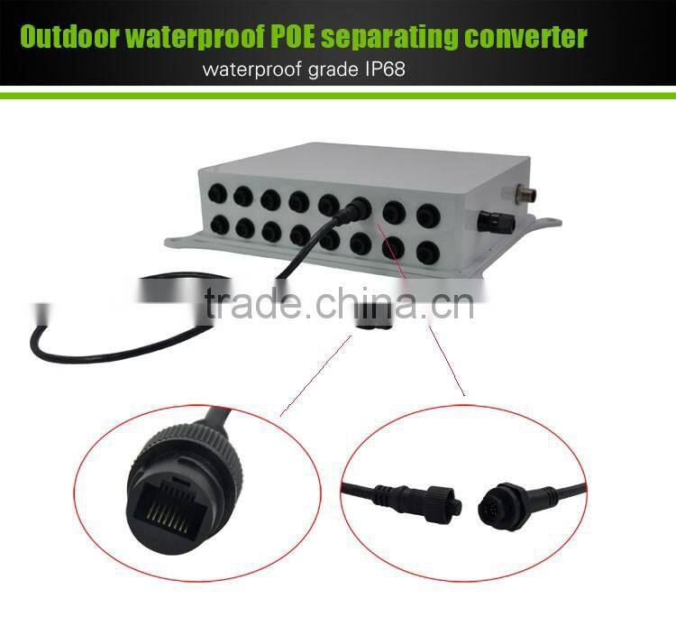 Black Nylon 9 Pin Aviation Electrical Connectors To RJ45 Converter For POE