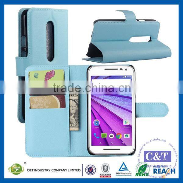 C&T Wholesale fashion magnetic wallet case for motorola moto droid turbo 2