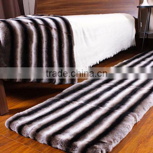 High Quality Luxurious Chinchilla Fur Rex Rabbit Fur Rug for Parlour