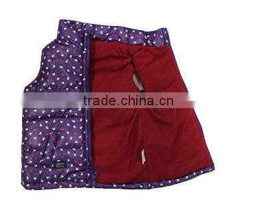 Apparel Stocklots Girls Cute Padded Vest with Polar Fleece