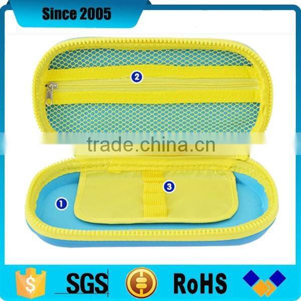 2016 dongguan cute eva pencil hard case with pvc puller