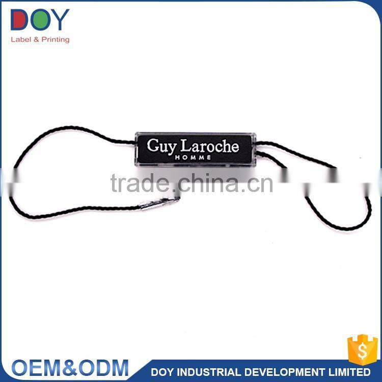 Factory sale high quality custom name logo hang tag plastic string hanging tablets for clothing