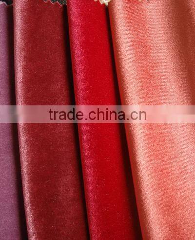 high quality plain dyed polyester spandex velvet fabric